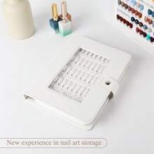 150pcs Nail Color Display Book With Detachable Non-Magnetic Nail Polish Cards, Detachable Stand, Suitable For Nail Salon Organization, Durable Lightweight Structure, Detachable Design For Easy Customization, Stable Non-Magnetic Fixing System - White - View 2