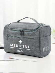 Bolsa vacía para pastillas de viaje con etiqueta "Bolsa de Medicinas", bolsa de almacenamiento multifuncional con compartimentos, caja organizadora de medicinas portátil, esencial para profesionales de la salud, trabajadores de oficina, estudiantes y familias - Multicolor - Ver 15