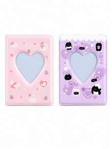 1pc Super Cute Heart-Shaped Mini Photo Album, 3-Inch 40-Page Single-Slot Storage Album, Commemorative Book, Holiday Birthday Gift - Pocket Size - View 13