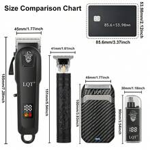 LQT (4pcs/3pcs/2pcs) Multi-Function Home Grooming Kit, Cordless Hair Clipper, Beard Trimmer, Ear & Nose Hair Trimmer & Men's Razor, USB-C Charging, Suitable For Personal Travel, Home And Barber Use, Ideal Men's Gift, Father's Day Gift - View 4