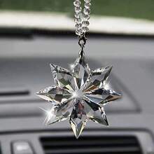 1件裝優雅水晶雪花汽車後視鏡吊飾，車內裝飾掛飾 - A - 查看 3