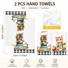 2/4/6/8pcs/Set, Dish Towel, Printed Pattern Towel, Microfiber Modern Absorbent Cloth, Cooking And Baking Tea Towel, Dishcloth, Cleaning Towel, Hand Towel, Tea Towel, Super Soft And Highly Absorbent, Kitchen Decor, Gift For Neighbors, Gift For Mom, Birthday Gift, Sweet Housewarming Gift For Friends, Kitchen Accessories, Daily Necessities, Life Essentials. - Multicolor - View 5