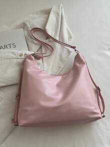 Mochila de gran capacidad estilo coreano, nuevo bolso bandolera de moda versátil para ir al trabajo, bolso de hombro tipo tote - Rosa - Ver 8