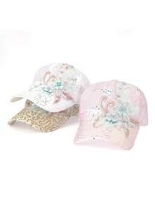 1 Stück Damen Baseballkappe mit Blumenstickerei, atmungsaktiv, elegant und lässig, für Frühling, Sommer und Herbst - Mehrfarbig - Übersicht 1