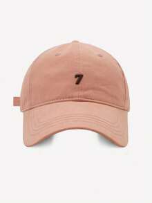 1pc Unisex Minimalist Number 7 Baseball Cap, Vintage Washed Dad Hat, Embroidered Logo, Adjustable Casual Hat, Suitable For Spring, Autumn, Summer Travel - A - View 11