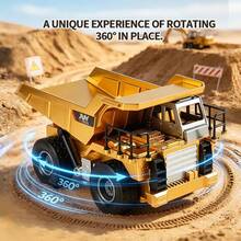 Remote Control Excavator Toy With Dump Truck Loading, Rotating Function, Battery Operated, Boys Remote Control Toy With Lights And Sound Effects, High-Quality Construction Vehicle Toy Gift, Suitable For Children 6 Years And Older - Multicolor - View 12