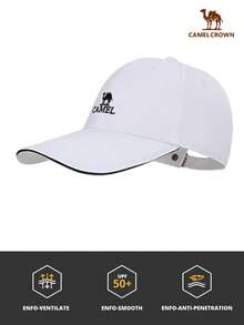 CAMEL CROWN Mũ lưỡi trai bóng chày unisex mùa hè mới, mũ chống nắng thể thao tennis chống tia UV, vành mũ tôn khuôn mặt - trắng - Xem 2