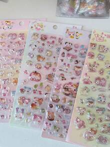 Miếng dán trang trí ốp điện thoại hình thỏ màu dễ thương, sticker sushi động vật Nhật Bản đính pha lê - màu sắc - Xem 5