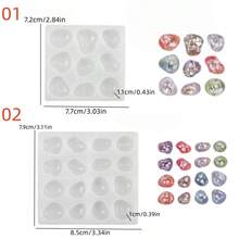 1pc Asymmetrical Earring Stud Pendant Keychain Silicone Mold, Epoxy Resin Casting Mold, Suitable For Jewelry Accessories, Keychain, Pendant Making, Perfect For Handmade Crafts, Easy Demolding And Reusable - Silicone Mold - View 9