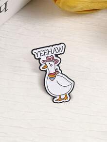 Yeehaw 牛仔鴨琺瑯胸針 西部鄉村風 愛心牛仔帽 彩虹圍巾 領口胸針 背包裝飾禮物 - 白色 - 查看 8