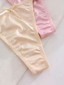 8er Set Damen Sexy Höschen, Schleife Dekor, niedrige Taille, weich und bequem Damen Unterwäsche Set - Verschiedenfarbig - Übersicht 5