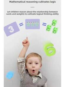 Frog Balance Scale Math Educational Toy, Toddler Number Recognition Addition & Subtraction Arithmetic Learning Tool, 3-Level Difficulty Challenge Cards, Hand-Eye Coordination & Balance Perception Training, Children's Desktop Game - Multicolor - View 11