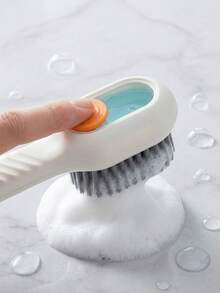 1pc Multi-Function Cleaning Brush With Soap Dispenser, Press-To-Dispense Soft Bristle Shoe Brush, Handheld Shoe Cleaning Tool, Suitable For Cleaning Shoes, Clothes Stains, Dishwashing, Bathroom And Kitchen Household Cleaning - Multiple Styles and Colors - View 6