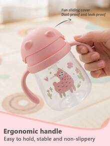Meoky Multidirectional Straw Cup For Kids, Leak-Proof Weighted Straw Cup With Transition Handle, Suitable For Children 6 Months And Above - Pink - View 2