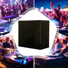DJ Display Stand Scrims, Black DJ Event Booth Facade Scrims, Portable DJ Facade Booth Table Scrims, DJ Facade Booth Portable Event Cover (47.6 X 23.6 X 45.3 Inch) - Black - View 3