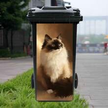 Cute Puppy, Squirrel, Bird Printed Trash Can Sticker, Waterproof PVC Outdoor Trash Can Poster, Tear Off Film Sticker, Available In Four Sizes - 1PC - View 22