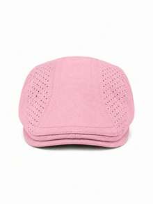 Topi Newsboy Berongga dan Bernapas, Warna Polos, Gaya Baru Musim Gugur/Dingin, Topi Beret Unisex, Topi Baseball Kasual Luar Ruangan - Sisi-sisi yang berongga - View 26