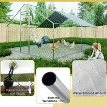 Run With Safety Lock And Waterproof PE Cloth, Metal Small Animal Enclosure For Chickens, Rabbits And Other Small Animals - 3 x 4 x 2m - 查看 4