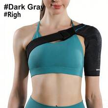 1pc Adjustable Shoulder Support Brace, Unisex, Compression Sleeve With Removable Silicone Pad, Suitable For Running - Multicolor - View 17