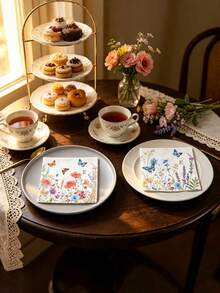 20 lembar Serbet Kertas Motif Kupu-kupu & Bunga Musim Semi Warna Campuran, Cocok untuk Makan, Memanggang, Pesta Liburan, dan Dekorasi Pernikahan, Serbet Dua Lapis Sekali Pakai dengan Motif Bunga Kecil, Serbet Pesta, Dekorasi Meja Perjamuan di Rumah - Serbet bercetak - View 2