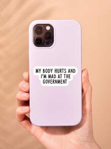 Funny "My Body Hurts" Sticker, Sarcastic Meme Vinyl Decal For Laptop, Humorous Dark Humor Anti-Establishment Quote Sticker For Water Bottle & Skateboard, Quirky Gag Gift For Friends - Multicolor - View 3