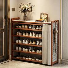 6-Tier Shoe Rack Free Standing Shoe Storage Organizer Shelf For Entryway Doorway Bedroom - Brown - View 7