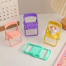 10pcs Random Color Creative Mini Chair Mobile Desktop Stand New Macaron Stool Foldable Phone Holder Chair - A - View 6
