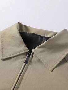 Men's Spring/Autumn Casual Floral Print Lapel Collar Jacket - Camel - View 9