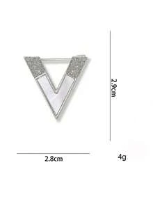 1pc V-Shaped Deluxe Brooch For Women, Collar Pin To Prevent Exposed Chest Outfit, Versatile Clothing Accessory - A V-shaped brooch - View 6