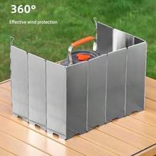 1pc 12pcs Outdoor Windshield For Camping Stove, Portable Foldable Wind Guard For Gas Stove, Wind Shield Barrier; Windshield | Wind Guard | Camping Tools | Outdoor Supplies - Multicolor - View 3