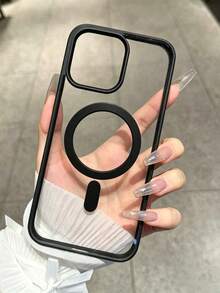 Transparent Magnetic Phone Case, Compatible With 17Pro Max/17Pro/17/16Pro Max/16/15Pro Max/14Pro Max/13/12Pro Max/12/12Mini/11Pro Max/11Pro/11/7/8/SE/16e/7P/X/XR/Xs Max, Shockproof Protective Case, Daily Essential Phone Case - Clear - View 2