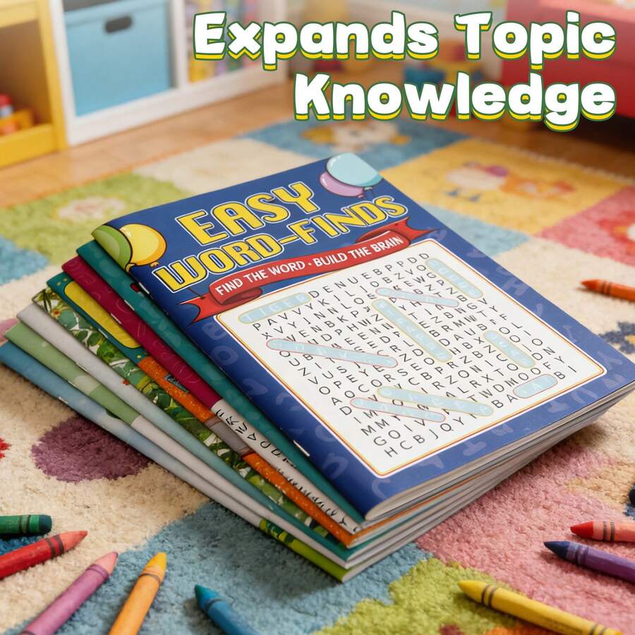Word Search And Vocabulary Activity Book Set For Kids – A Multi-Theme English Learning Collection That Combines Word Search Puzzles, Hidden Phrase Activities, Fill-In-The-Word Practice, Clue-Based Guessing, And Themed Vocabulary Challenges Back To School - Word Search and Vocabulary Activity - View 1