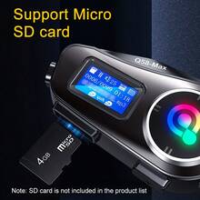 KZ Q58 Max 藍牙 5.3 摩托車頭盔無線耳機 RGB 彩燈免手持通話手機套件 IP65 防水 MP3 音樂播放器喇叭 - 黑色 - 查看 12