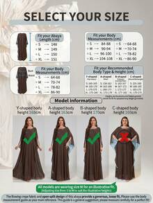 Women's Round Neck, Color-Block Soft & Comfortable Arabic Long Abaya, Suitable For Festivals, Daily Wear And Multiple Occasions - Coffee Brown - View 5