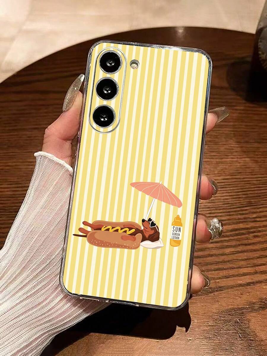 1pc Advanced Striped Funny Dog Slogan Transparent Soft Protective Case Compatible With Huawei Honor, Galaxy A04e/12/A13/A14/A34/A50/A52/A53/A54/S21/S22/S23/S24/S25 /S25Ultra/S25FE/S26/S26 PLUS/S26 ULTRA/S26 EDGE/ 6A/7A/8A/ 12T/13T/15T/15 TPRO - Clear - View 1