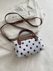Mini New Color-Block Design Fashion Handbag, Nylon Waterproof Fabric Shoulder Bag, Square Bag And Basket Bag, Suitable For Commuting, Parties And Vacations - Beige - View 6