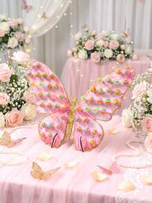 1 Set Pink Butterfly Wooden Lollipop Display Stand, Creative Candy Rack, Wedding Birthday Party Dessert Table Decoration, Pink Butterfly Party Supplies, Table Centerpiece Decoration, Wooden Lollipop Display Stand, Wedding, Birthday, Anniversary Tabletop Decoration, Baby Shower Candy Rack Lollipop Decoration, Bridal Shower Cupcake Stand Cake Decoration Rack, Wedding Decoration, Party Supplies, Wedding Accessories, Birthday Cake Stand - Butterfly - View 7