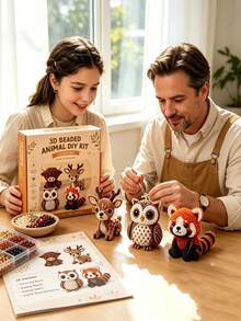 1 Set Beaded Embroidery Kit, 2026 Highland Cow Animal Beaded Handmade Set, Handmade Beaded Art Mosaic Kit, Includes Highland Cow, Skull, Bird Patterns, Suitable For Adults, Teens And Beginners DIY Projects, Stress Relief Creative Handmade Decoration Gift, Halloween, Christmas Gift - Multiple Colors - View 2