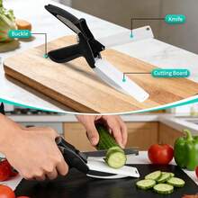 Kitchen Scissors, Fruit & Vegetable Scissors, Built-In Cutting Board - Multi-Functional Kitchen Scissors For Vegetables, Meat And Food Preparation - Multicolor - View 7