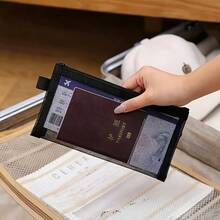 1pc Mesh Document Organizer Bag, Travel Passport Holder, Transparent Mesh Passport Sleeve, Portable ID Card & Boarding Pass Holder For Travel, Multi-Color Travel Accessory - Multicolor - View 10