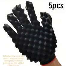 Curly Hair Sponge Gloves, Magic Curl Scissors Twist Sponge Glove Brush, Black Hair Brush Sponge For Men's Curly Hair, African Natural Hair, Gift, Hair Styling Accessories, Hair Styling Tools - Multicolor - View 13
