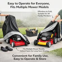 Push Lawn Mower Cover, Waterproof Lawnmower Covers For Outdoor, Heavy Duty 600D Polyester Oxford Push Mower Cover With PA Coating & Double Drawstring - Multicolor - View 5