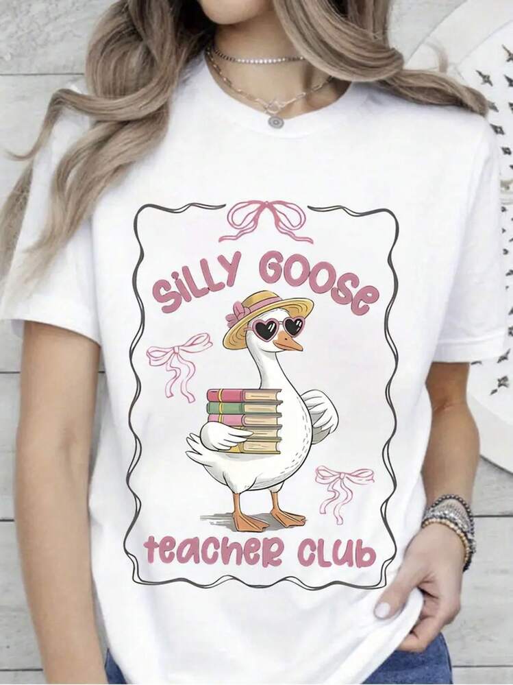 Silly Goose Teacher Club Shirt, Funny Teacher Club T-Shirt, Cute Back To School Tee, Teacher Appreciation Gift, Funny Gift For Teacher.Jpg - Grey - View 1