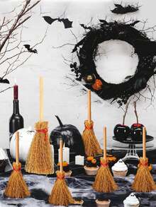 20/10/1 pieza Mini escoba de bruja decorativa, decoración para fiesta de Halloween, adorno colgante de mini escoba de bruja, accesorio mini de Halloween, accesorio para fiesta de cosplay, decoración colgante para árbol de Navidad, decoración del hogar - Multicolor - Ver 5