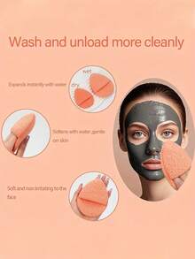 Water-Activated Soft Facial Cleansing Sponge Multifunctional Grip Facial Cleansing Sponge For Women Breathable Reusable Facial Sponge For Nighttime Routine Daily Face Wash Spa And Travel Makeup Skincare Tools Bathroom Travel Essentials - Multicolor - View 8