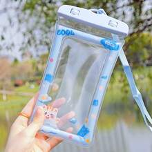 Cute Cartoon Waterproof Phone Pouch With Air Cushion Protection, Floating Touchscreen Waterproof Case For Outdoor Rafting And Swimming - Multicolor - View 5