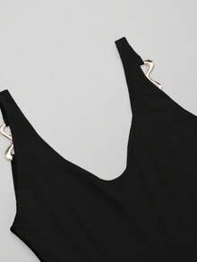 WOWDARK Summer Dress, Black Elegant V-Neck Mesh Sheer A-Line Strap Party Dress, For Gatherings, Parties, Travel, Vacation, Beach, Wedding - 黑色 - 查看 11