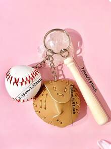 Llavero de béisbol personalizado con nombre, llavero deportivo personalizado, colgante de bolsa de béisbol, soporte para llaves de coche, regalo único para fanáticos del béisbol - Multicolor - Ver 8