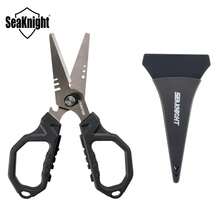 Tijeras de Pesca SeaKnight con Funda - Tijeras de Acero Inoxidable Recubiertas de Titanio - Tijeras Pinzas de Pesca Multifunción - Negro - Ver 1