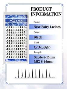 FOXYMEI 120Fans New Fairy Cartoon Eyelashes C/D/LU(M) Curl 8-15mm Single Lash Extensions 0.07mm Fast Volumizing Cartoon Lash Extensions Perfect Eye Makeup Super Soft Beginner Friendly - C - View 6
